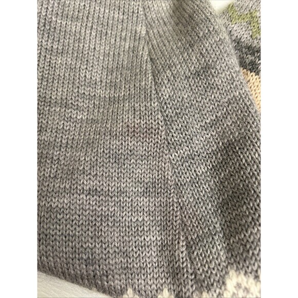 Sundance Faire Isle 100% Merino wool sweater Gray Button-Down Belted Cardigan Lg - Picture 5 of 7